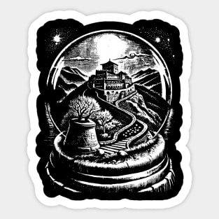 The Great Wall of China in a snow globe Sticker